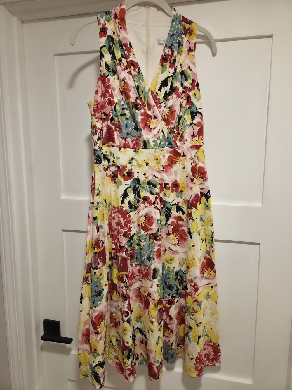 London Times Watercolor Floral Fit & Flare Midi Dress Sz 6 Cottagecore